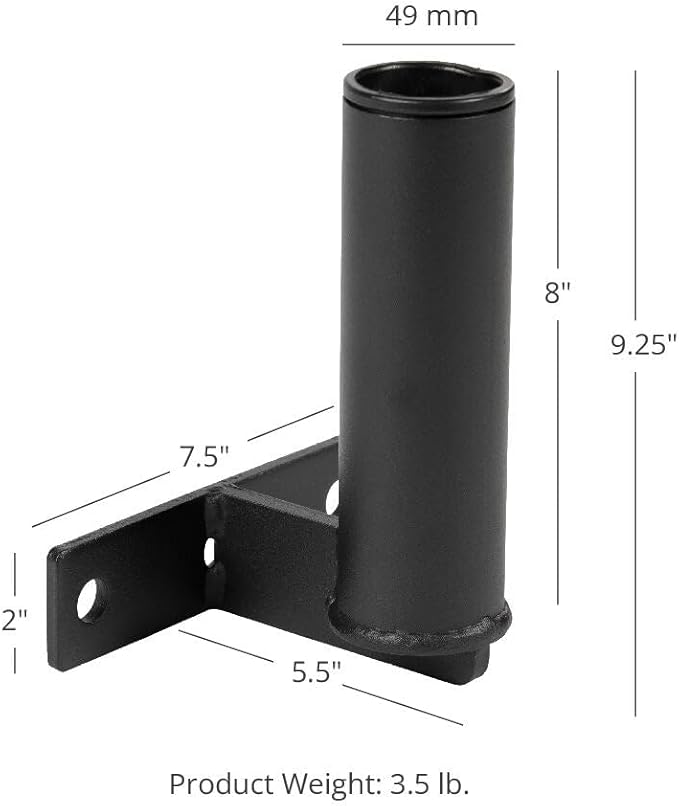 Titan Fitness T-3 or X-3 Series Horizontal Mount Olympic Barbell Holder, Single Bar Hold Bolt-On Rack Mount