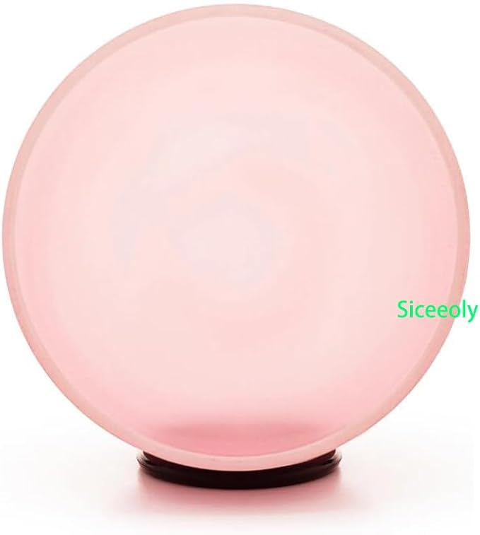 Singing Bowl 8 inch F Note Pink Color Heart Chakra Color Quartz Frosted Crystal Meditation Bowl Yoga Musical Instrument with Travel Bag Carrying Case Suede Mallet O-ring