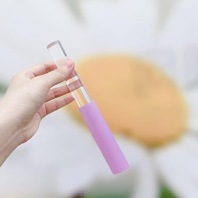4 Pcs Singing Bowl Mallet Set Includes Solid and Hollow Acrylic Silicone Rubber Striker Mallet for Playing Quartz Crystal Singing Bowls with Bundle Pocket(PurpleGreen)