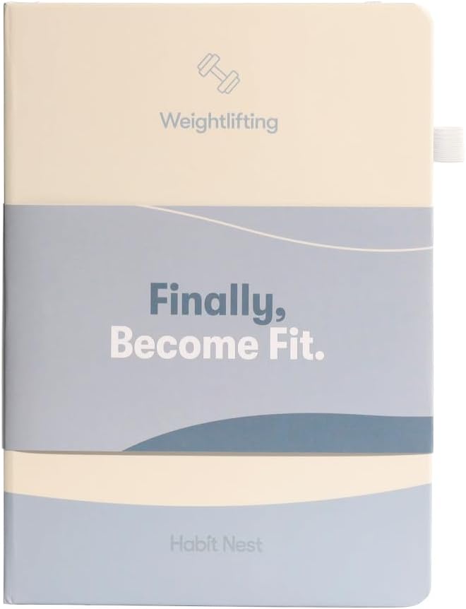 The Weightlifting Transformation Gym Buddy Journal by Habit Nest. 12-Week Trainer & Progress Tracker. Requires Full Gym Equipment. 65 Video Guided Workouts with Sets, Reps & Tracking Space.