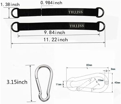 Hammock Tree Swing Straps Kit,Short Hanging Straps 2 Pack with 2 Heavy Duty Hook Clasps(Holds 440lbs) for Swing Hammocks Seat Pulley System Gym Equipment