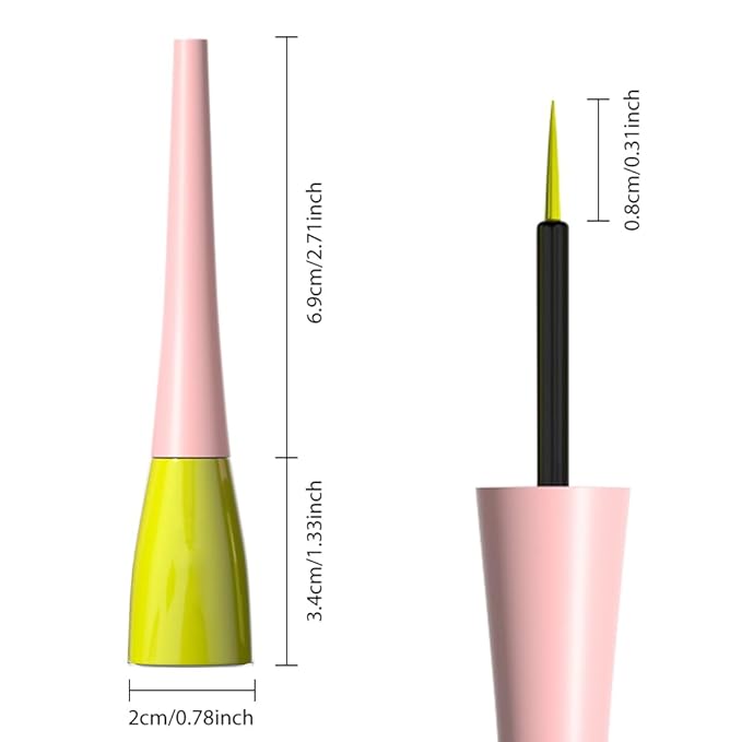 evpct 1Pcs Light Green Liquid Eyeliner Waterproof Light Green Eye Liners for Women, Eyes Wing Stamps Shapes Colored Eyeliner delineador de ojos a prueba de agua contra el agua blanco para ojos