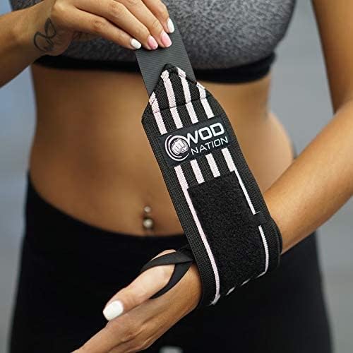 WOD Nation Wrist Wraps for Weightlifting & Strength Training – Professional Gym Straps w/Thumb Loop for Men & Women
