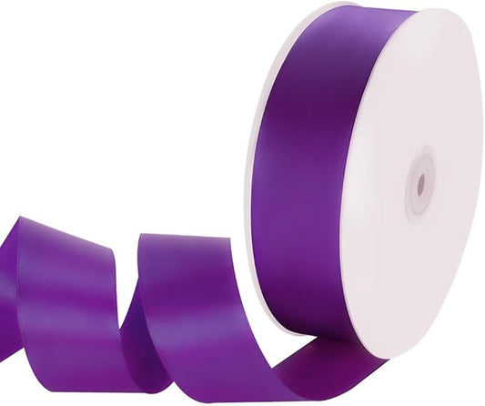 1-1/2" Width x 100 Yards Satin Ribbon, Purple Ribbon Perfect for DIY Craft, Bows, Gift Wrapping, Flower Bouquet, Valentine's Day, Christmas and Halloween Party Decoration