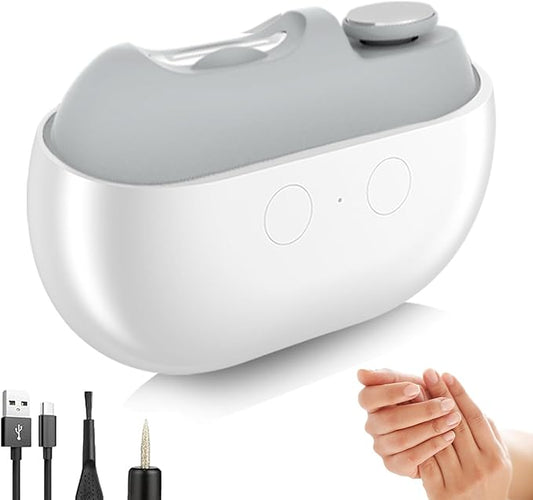 2025 New 3 in 1 Electric Nail Clipper with Polisher, 3 Speed Automatic Electric Nail Trimmer, Built-in Debris Collector, Night Light, Rechargeable Cordless USB Battery Fingernail Trimmer (White)