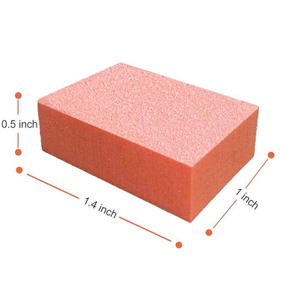 MARYTON Nail Buffer Mini Block Files, 80/100 Grit for Acrylic Nails, 130 Count (Orange)