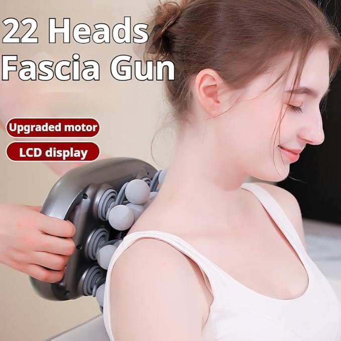 Morglea Deep Tissue Massager, 2025 Upgraded 22 Head Massage Gun, 99 Intensity Levels with 9 Modes, Quiet Muscle Relief Massager for Legs, Waist, Buttocks Muscles
