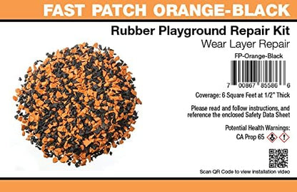 Poured-in-Place Surfacing Repair Kit Fix Rubber Playground (Orange/Black, Standard)