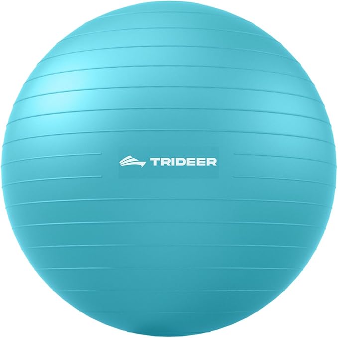 Trideer Exercise Ball for Yoga, Pilates & Fitness – Stability Ball Equipment for Home Gym & Office Chair, Core & Balance Training Accessories, Physical Therapy Equipment, Quick Pump Included, 5 Sizes