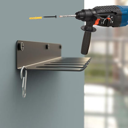 Multi-Purpose Gym Equipment Storage Rack, Wall-Mounted Heavy Dudy Home Gym Accessory Storage Rank for Resistance Bands, Barbells, Lifting Belts, 8 Prongs