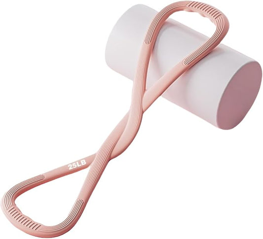 Upgraded Figure 8 Resistance Band - Portable Silicone Exercise Band for Yoga, Strength Training & Full Body Workouts | Home Gym & Travel Equipment