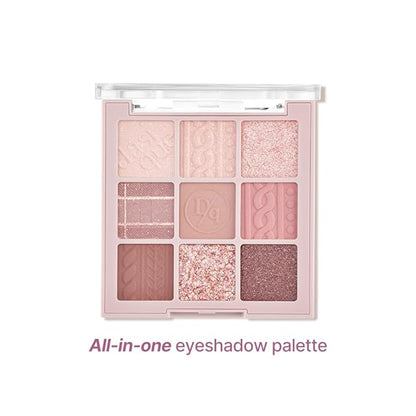 dasique Shadow Palette #16 Violet Knit l Vegan, Cruelty-Free l 9 Blendable Shades in Smooth Matte and Shimmer Finishes with Gorgeous Pearls