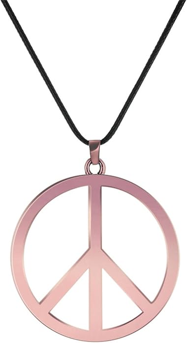 Love Peace Sign Necklaces for Women Men Alloy Vintage Retro Hippie Style Peace Sign Pendant Necklaces Handmade Adjustable Rope 60s or 70s Party Accessories Jewelry Gifts