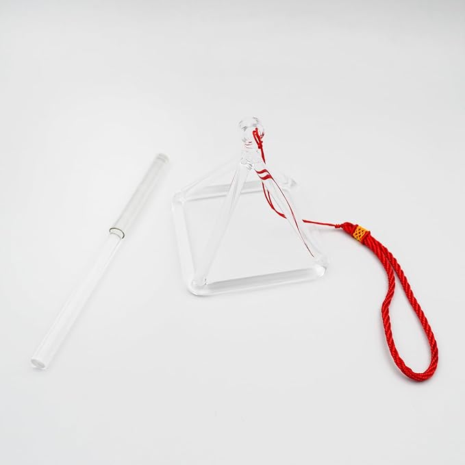 Clear Quartz Pyramid 4 inch Crystal Singing Pyramid Healing Musical Instrument For Sound Healing Meditation With Crystal Singing Bowl Striker