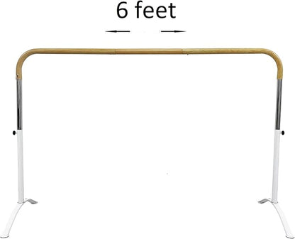 Ballet Barre Portable for Home or Studio, Height Adjustable Bar for Stretch, Pilates, Dance or Active Workouts, Single or Double Bar, Kids and Adults