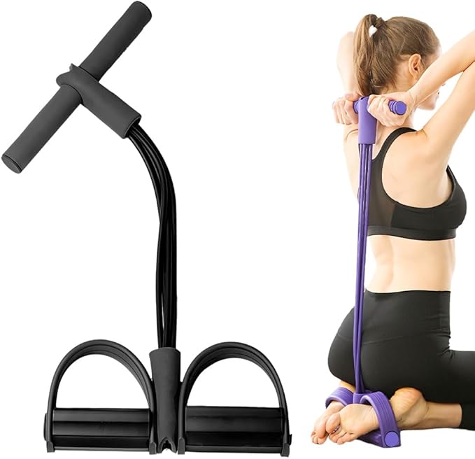 21 Fitness Resistance Bands-4 Tube Pedal Ankle Puller, 2025 New Stretching Bands for Arm and Leg Workouts, AB Training Auxiliary Device Workout Equipment for Women Men