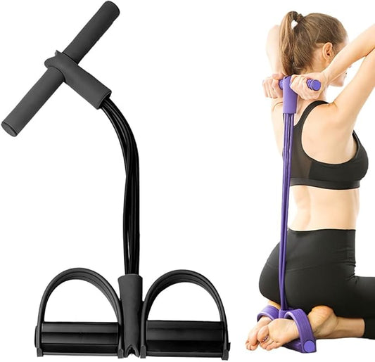21 Fitness Resistance Bands-4 Tube Pedal Ankle Puller, 2025 New Stretching Bands for Arm and Leg Workouts, AB Training Auxiliary Device Workout Equipment for Women Men