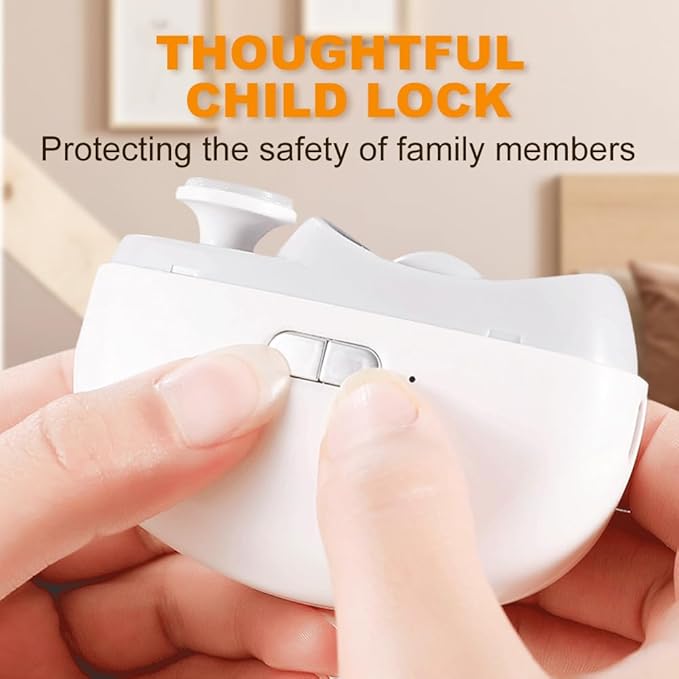3 in 1 Automatic Electric Nail Clipper with Polishing, Safe and Convenient Nail Trimmer, Two-Speed Adjustment Electric Toe Nail Clippers Nail Cutter with Light for Kids Adults (White)