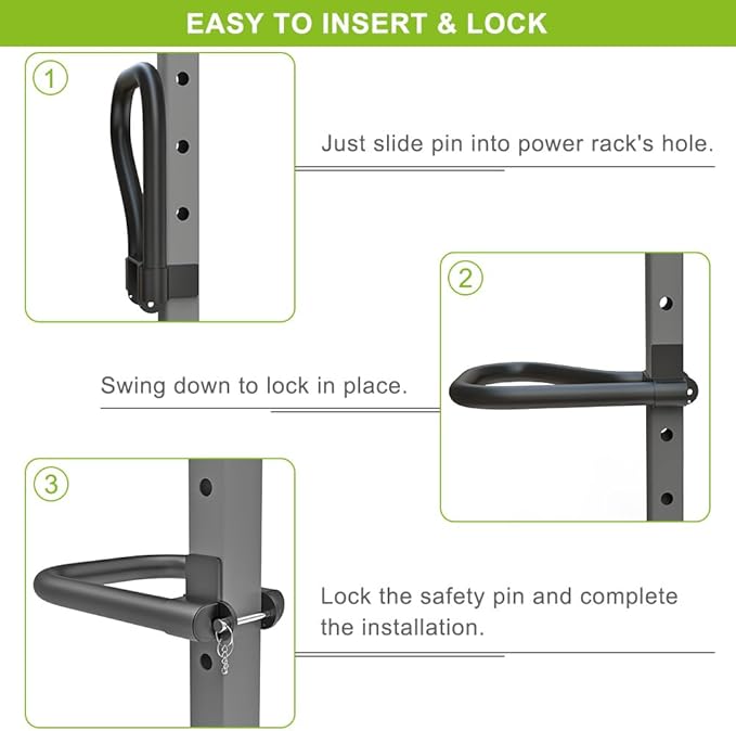SELEWARE Solid Dip Bar Attachment for 2" x 2" or 3" x 3" with 1", 1/2" or 5/8" Hole Power Cage Squat Rack, Set of 2 Dip Bar Muti-Grip Handles for Strength Training, Double Welding Design