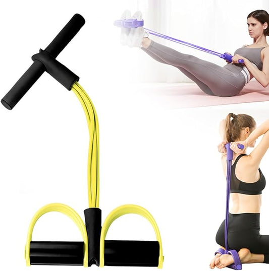 Resistance Bands with Handles, 21 Fitness Resistance Bands-4 Tube Pedal Ankle Puller Stretching Bands for Arm and Leg Workouts, Elastic Yoga Pedal Puller Stretch Band for Exercise