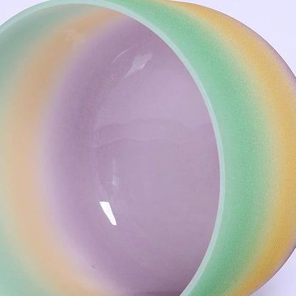 ENERGYSOUND Frosted F Note Heart Chakra Rainbow Colored Quartz Crystal Singing Bowl 8" mallet and o-ring included