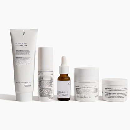 Y'OUR Acne Skincare Kit for Adults – 5-Step System with Cleanser, Day Cream, Serum, Night Cream & Mask – Fights Breakouts & Blemishes – Hydrating & Non-Comedogenic Formula