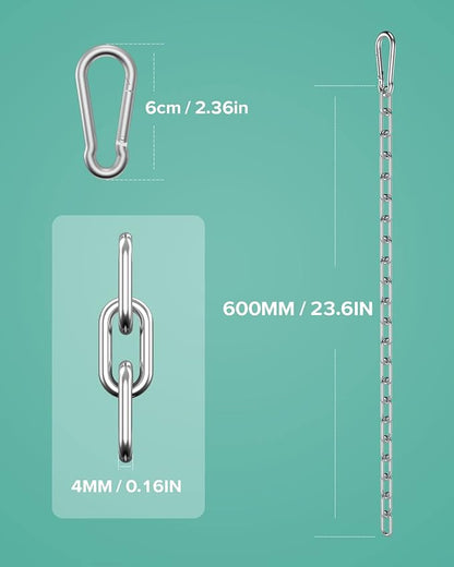 Fitness Chain, Weight Lifting Chains, Cable Machine Extension Chain, 304 Stainless Steel LAT Pull Cable Extension Weight Machine Chain, Curl Bar Chain for Home Gym