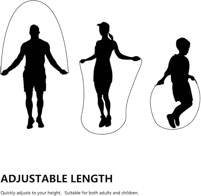 Jump Rope, Adjustable Jump Ropes for Fitness for Women Men and Kids Tangle-Free Rapid Speed Jumping Rope Cable with Ball Bearings Exercise&Slim Body at Home School Gym