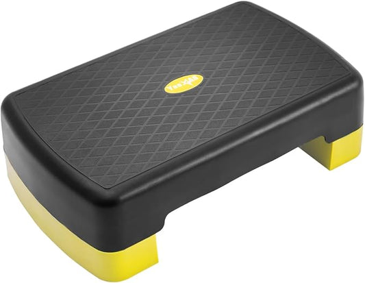 Yes4All 18.1" Aerobic Exercise Step Platform with 2 Risers, Adjustable Height Workout Stepper 3" 5.1" for Home Gym Step Up Exercise & Balance Training, Mulltiple Colors