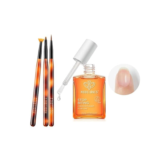 Modelones Nail Art Nail Biting Treatment for Kids No Bite Nail Polish Bitter Thumb Sucking Deterrent Nail Biting Prevention Quick-Drying Stop Nail Biting kids & Adults