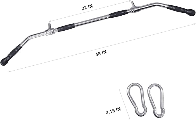 48 Inches Lat Pull Down Bar for Cable Machine, Home Gym System Accessories, Strength Training Handle for Tricep, Back