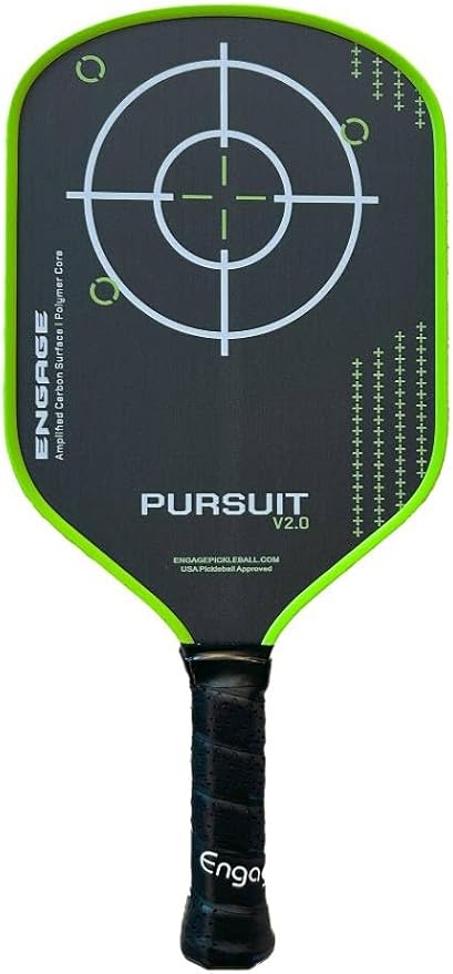 Engage Pursuit V2.0 Pickleball Paddle - Amplified Carbon Surface for Superior Control & Spin with Response+ Polymer Core, USAPA Approved - Designed for Players of Any Skill Level