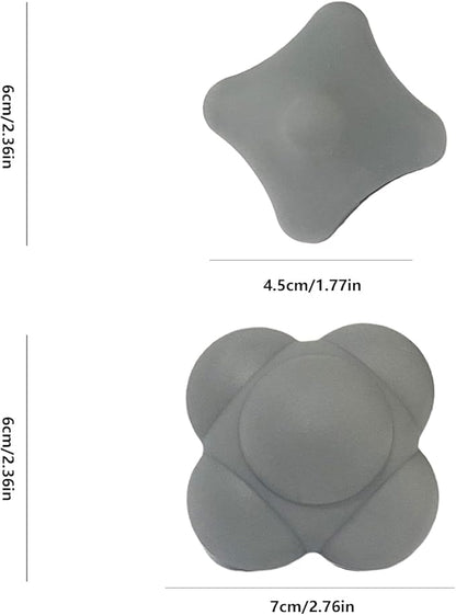Reaction Training Ball & Six-Point Spike Massage Ball Set,2 Different Massage Balls for Hand and Foot Relaxation,Deep Muscle Relief,Ideal for Athletes & Everyday Use(Grey/Grey 2 Pieces)