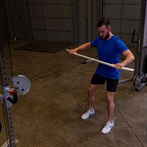 Body-Solid Home Gym Tools MB148A Aluminum LAT Pulldown Bar Attachment for Pulley Cable Machine - Straight Arm Lat Pull Down Bar Accessories for Gyms, Strength Workout Equipment, Muscle Building