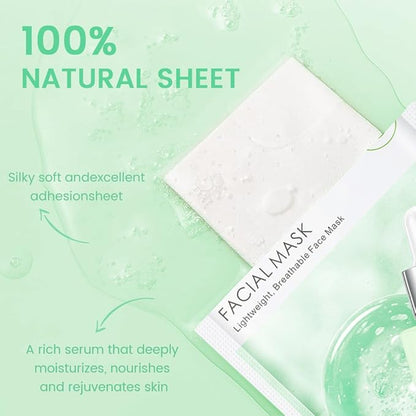 Face Sheet Mask Skincare,Hydrating Spa Face Mask For Sensitive Skin,Moisturize,Nourish for All Skin Types,Natural Skin Care Spa Face Mask for Women Men Girls,Pack of 6