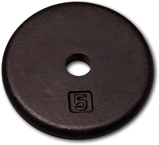 Body-Solid Standard Black Iron Weight Plate - Perfect for Strength Training, Home Gym, and Barbell Workouts - Fits 1" Bars