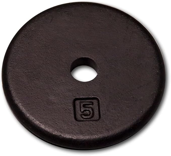 Body-Solid Standard Black Iron Weight Plate - Perfect for Strength Training, Home Gym, and Barbell Workouts - Fits 1" Bars