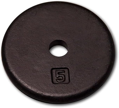Body-Solid Standard Black Iron Weight Plate - Perfect for Strength Training, Home Gym, and Barbell Workouts - Fits 1" Bars