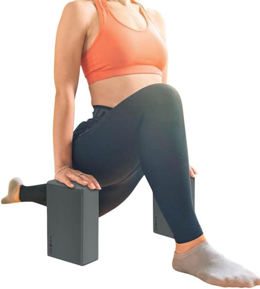 MICRODRY - Stretching & Exercise Foam Blocks, Yoga, Pilates Equipment for Home Workouts, Fitness Accessories for Home & Gym, Slip-Resistant, EVA Foam Block, 9 x 4 x 6 inches