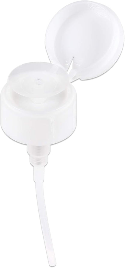 10oz Clear Push Down Pump Dispenser Empty Refillerble Bottle with Flip Top Cap - for Nail Polish, Travel, Cosmetics Packaging