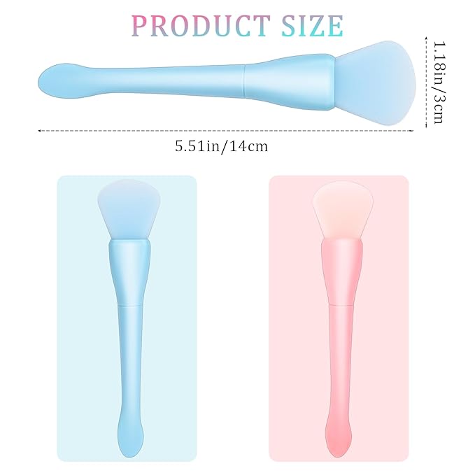 Silicone Face Mask Brush, 2 Pcs Skin Care Brush Applicator Soft Double Head Moisturizers and Facial Mud Mask Applicator Face Cream Spoon Beauty Makeup Scrubber Facial Skin Care Tools for Apply Lotion