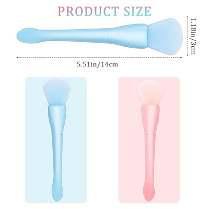 Silicone Face Mask Brush, 2 Pcs Skin Care Brush Applicator Soft Double Head Moisturizers and Facial Mud Mask Applicator Face Cream Spoon Beauty Makeup Scrubber Facial Skin Care Tools for Apply Lotion