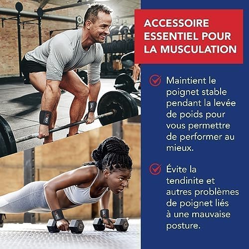 Doctor-Developed Gym Wrist Wraps/Lifting Wrist Straps for Weightlifting, Heavy Duty Gym Straps With Thumb Loops, Wrist Wraps for Working Out & Protection, Weight Lifting Wrist straps For Men & Women (Black)