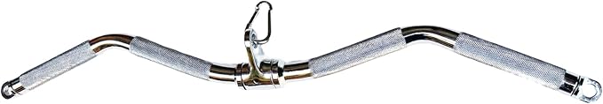 Lat Cable Machine Attachment Curl Pulldown Barbell Revolving Bar, Multi-Exerciser Cable Attachment, Solid Steel Tricep Press Down Bar with Rubber Handgrips & Revolving Hanger