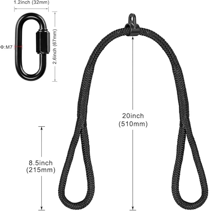 Kipika Tricep Rope 40 Inch - Heavy-Duty Nylon Gym Pull Down Rope for Cable Machine - Cable Machine Accessories for Home Gym - Cable Machine Attachments Pulley System