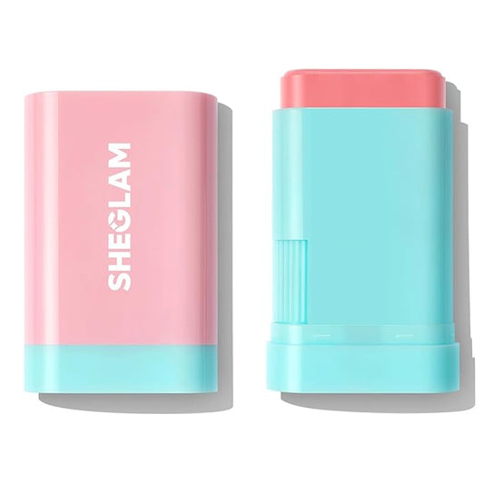 SHEGLAM Glass Glow Blush Stick Cream for Cheek and Lip, Waterproof Hydrating Tinted Solid Moisturizer Blendable Natural Grow Nude Face Blush Makeup-Pink Lemonade