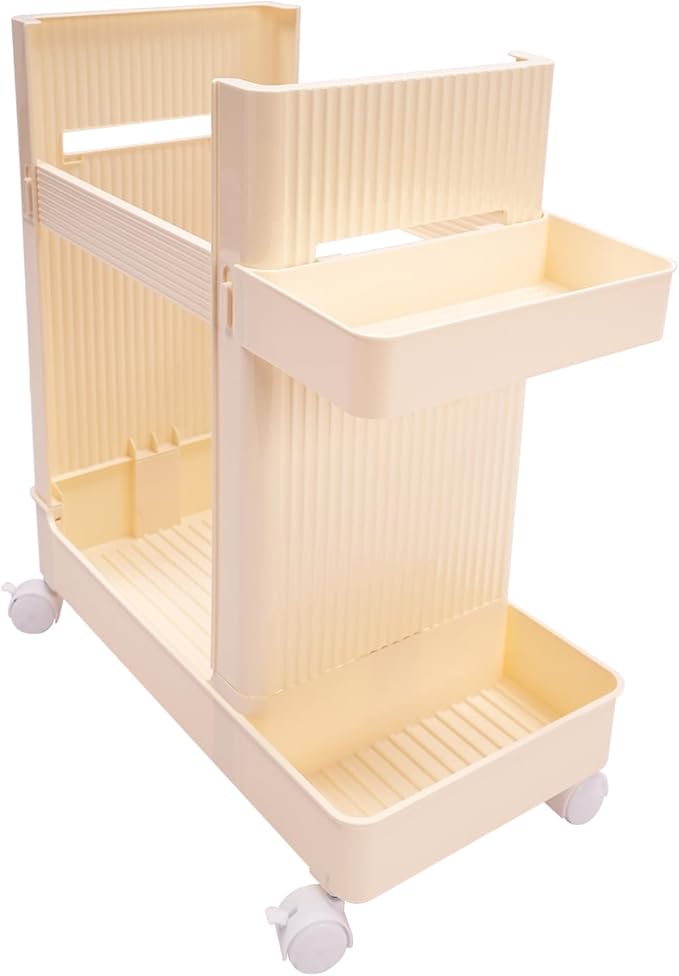 Yoga Mat Storage Rack with Wheels, Weight Cart Stand Small Gym Racks Yoga Racks, Storage Organizer Home Gym Equipment for Homes, Gyms, Schools (Creamy Yellow)