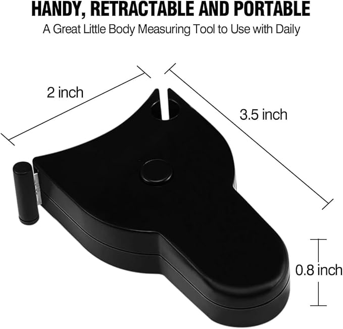 3PCS Body Measure Tape 60 inch (150cm), Automatic Telescopic Fat Measure for Body Measurement & Weight Loss to Track Weight Loss Muscle Gain by One Hand