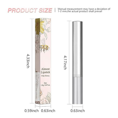 Pink Honey Lipstick Tinted Lip Balm, Sheer Hydrating Lip Stain for All Skin Tones, Natural Lightweight Lips Gloss Makeup for Women, Vegan & Cruelty-Free