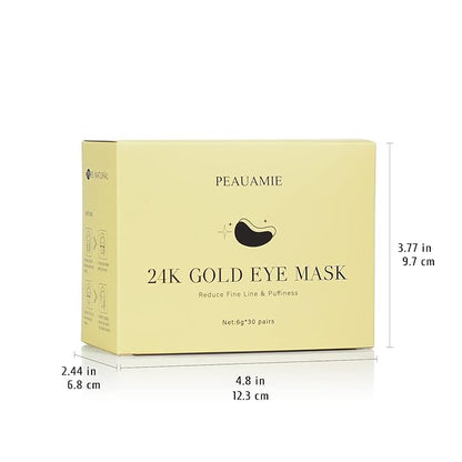 Under Eye Patchs 24k Gold Eye Mask and Hyaluronic Acid and Rose for Dark Circles and Puffiness Wrinkle Eye Bags 30 Pairs